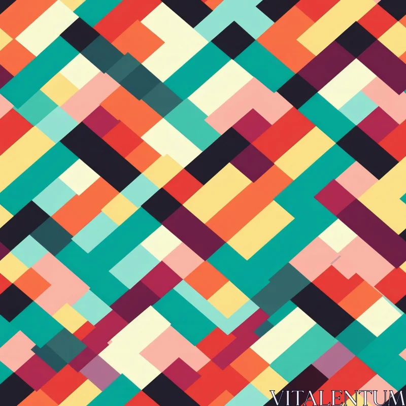 Colorful Geometric Rectangles Pattern for Web and Fabric Design AI Image