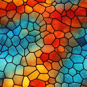 Blue Orange Yellow Abstract Mosaic Pattern