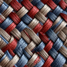 Colorful Wicker Basket Texture Closeup