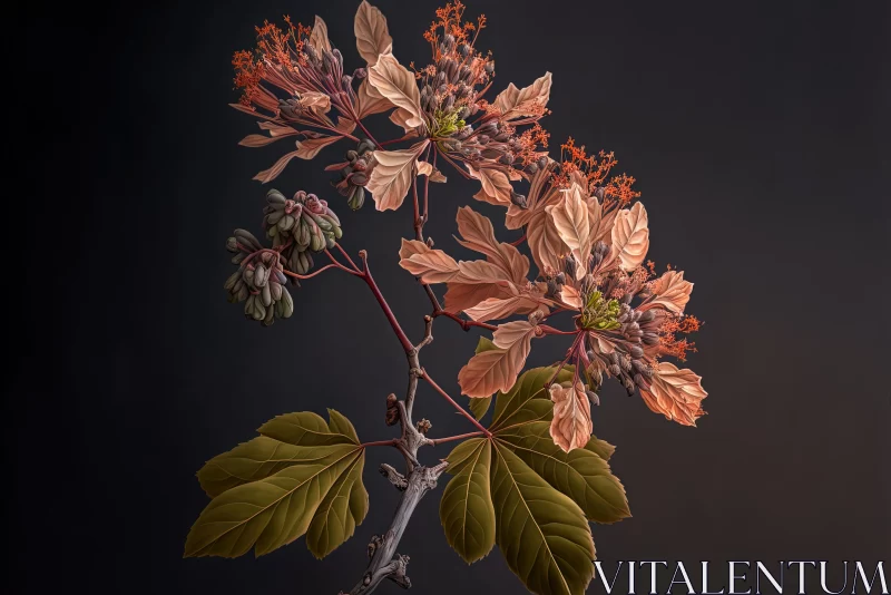 Exquisite Aspen Tree Flowers: Detailed and Radiant Artwork AI Image