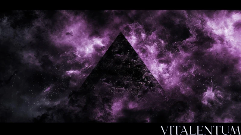 Mysterious Purple Triangle on Dark Background AI Image