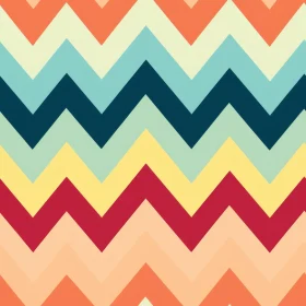 Retro Zig Zag Stripes Pattern in Pastel Shades