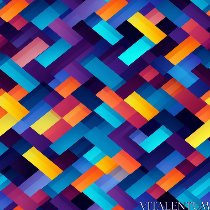 Dynamic Geometric Pattern in Blue and Orange AI Image
