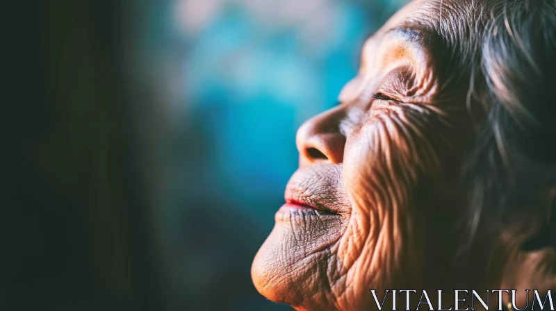 Elderly Asian Woman Portrait | Traditional Vietnamese Hat AI Image