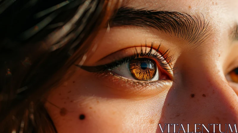 Mesmerizing Brown Eye Close-Up | Natural Light Portrait AI Image
