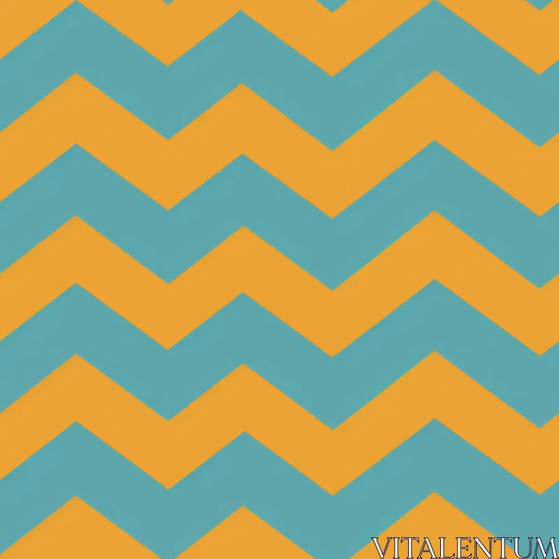 Orange and Blue Chevron Seamless Pattern on White Background AI Image