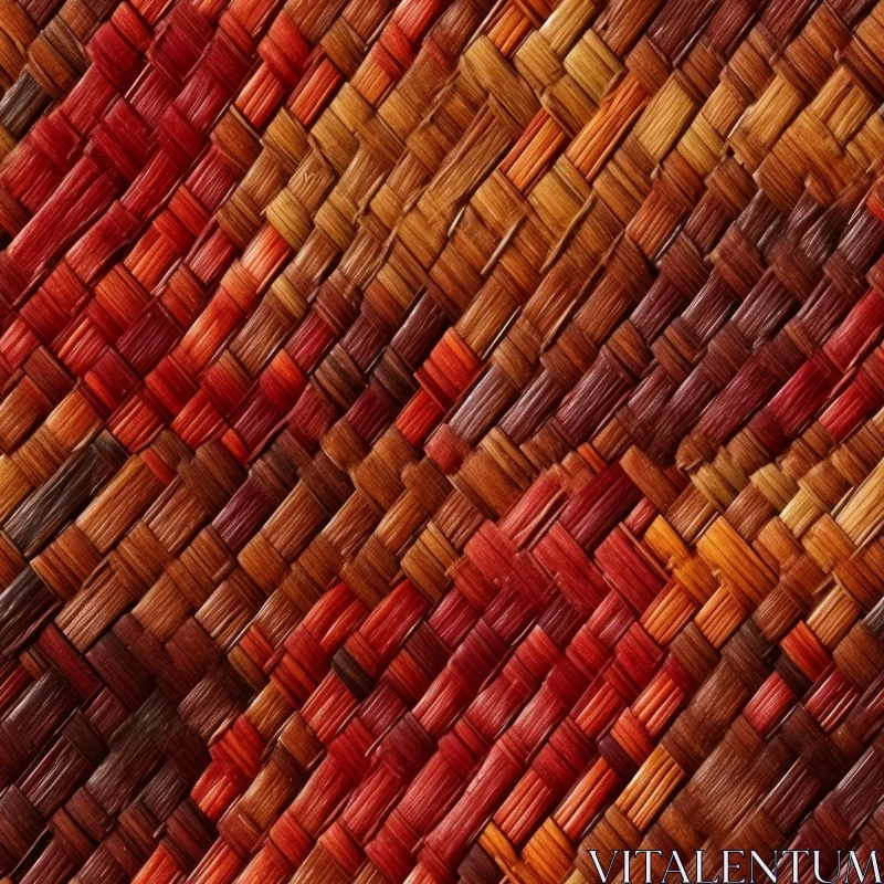 AI ART Red Orange Geometric Woven Mat