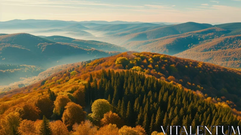 Serene Fall Landscape Photography of Colorful Mountains AI Image