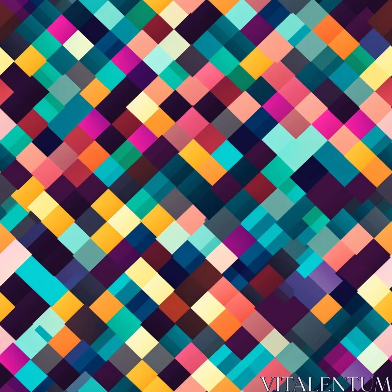 Colorful Geometric Squares Pattern - Modern Design AI Image