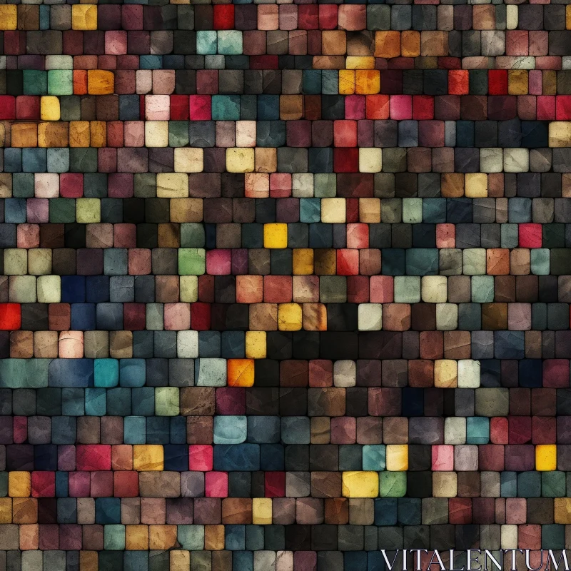 Grunge Square Tiles Texture - Seamless Background Design AI Image