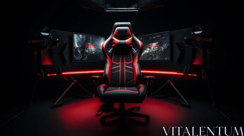 Dark and Moody Gaming Chair Product Shot AI Image