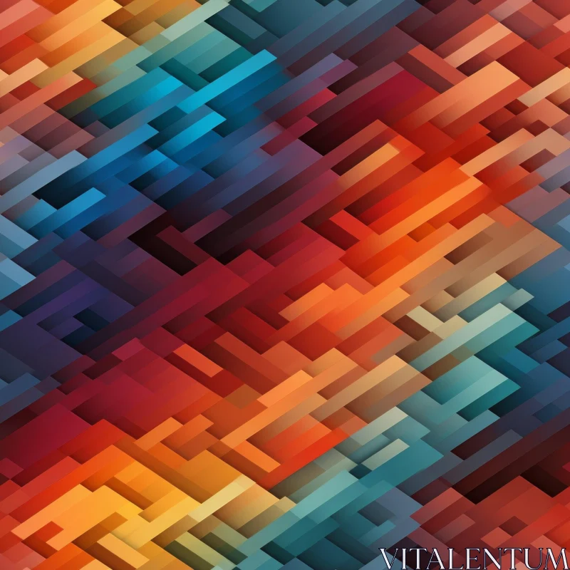 Gradient Brick Geometric Pattern for Backgrounds and Textures AI Image