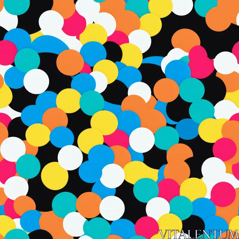 Colorful Circle Pattern on Black Background AI Image