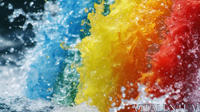 Abstract Rainbow Photograph with Vibrant Colors and Water Droplets AI Image