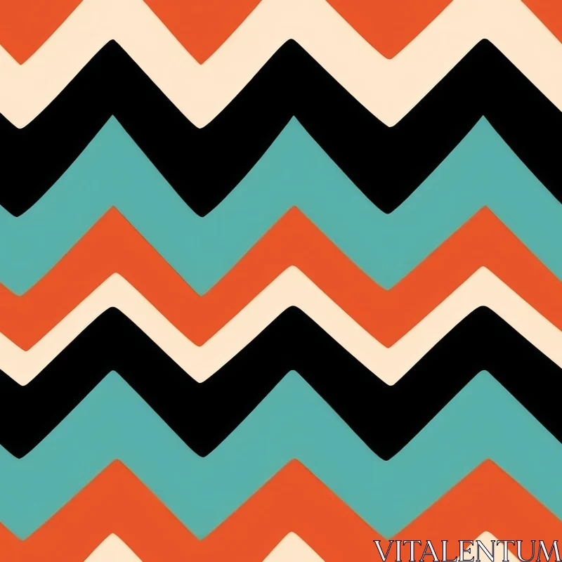 Chevron Retro Memphis Style Pattern AI Image