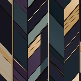Blue and Gold Geometric Chevrons Pattern