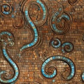 Brick Mosaic Pattern - Spirals and Circles Design