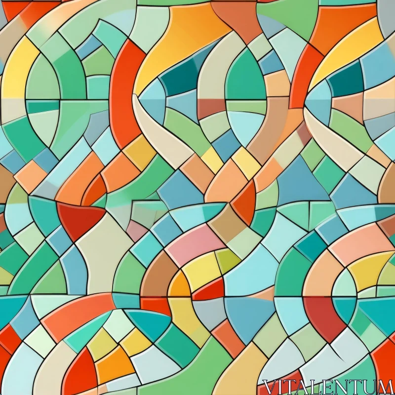 Colorful Glass Mosaic Pattern - Intricate Design AI Image