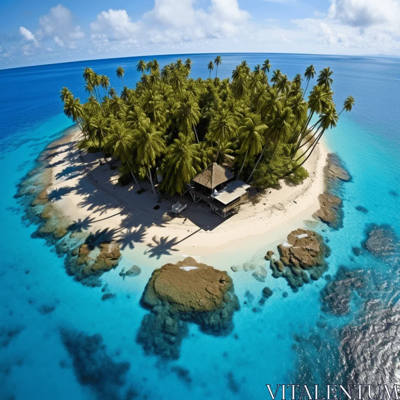 Mesmerizing Island with Palm Trees - Captivating Composition AI Image