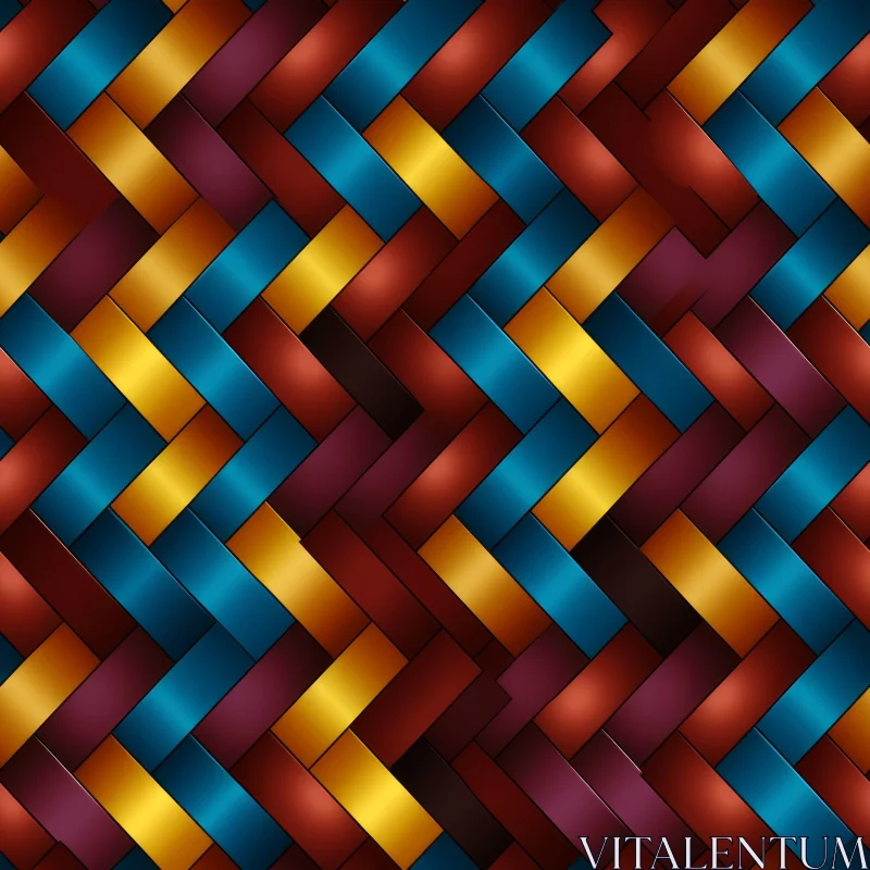 Luxurious Woven Metallic Ribbon Pattern AI Image