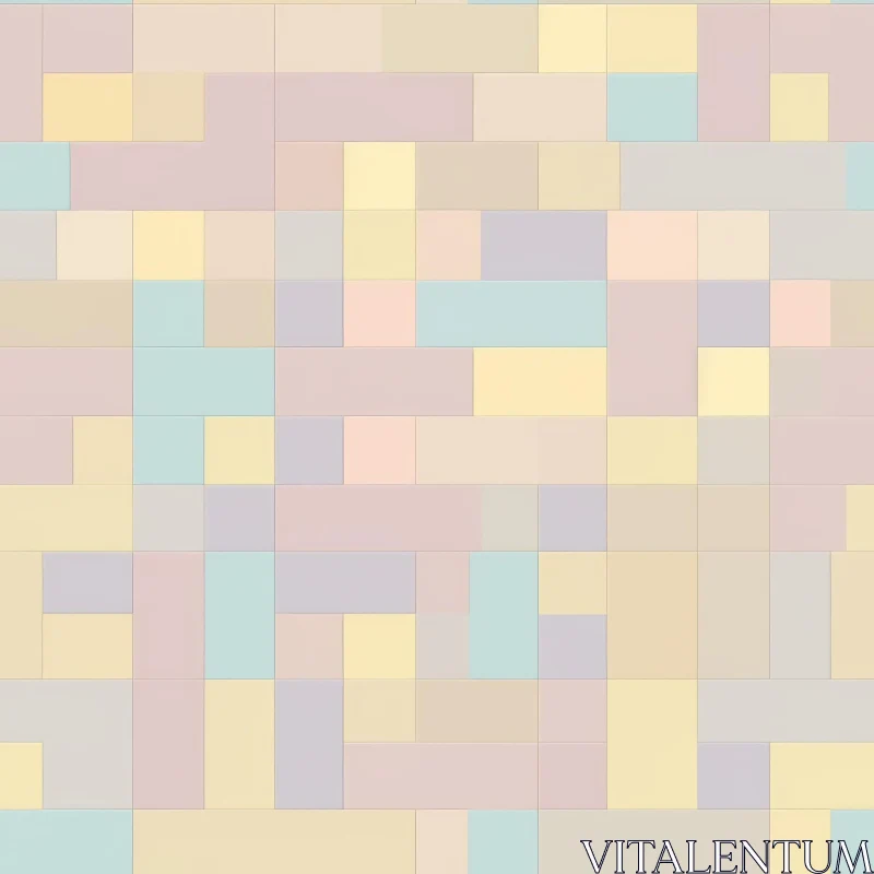Pastel Mosaic Brick Wall Texture Pattern AI Image