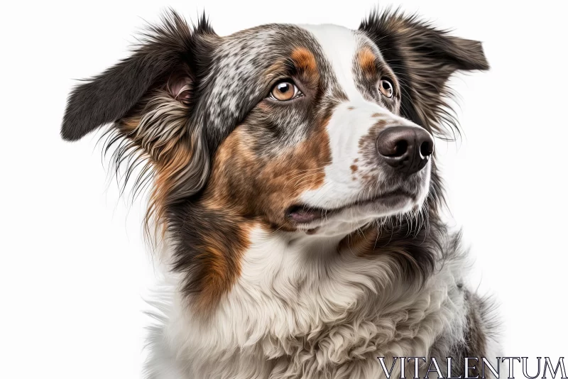 AI ART Australian Shepherd Dog Portrait - Minimal Retouching Style