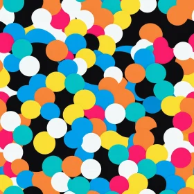 Colorful Circle Pattern on Black Background