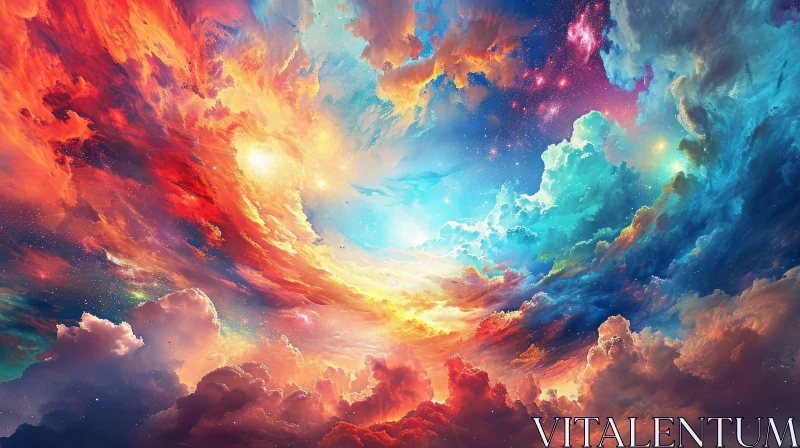 Colorful Nebula: Awe-inspiring Image of the Universe AI Image