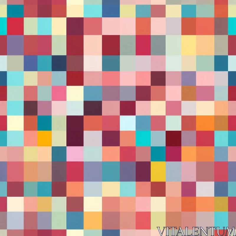 AI ART Colorful Pixelated Mosaic Pattern