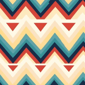 Geometric Zigzag Pattern in Red, Blue, and Yellow