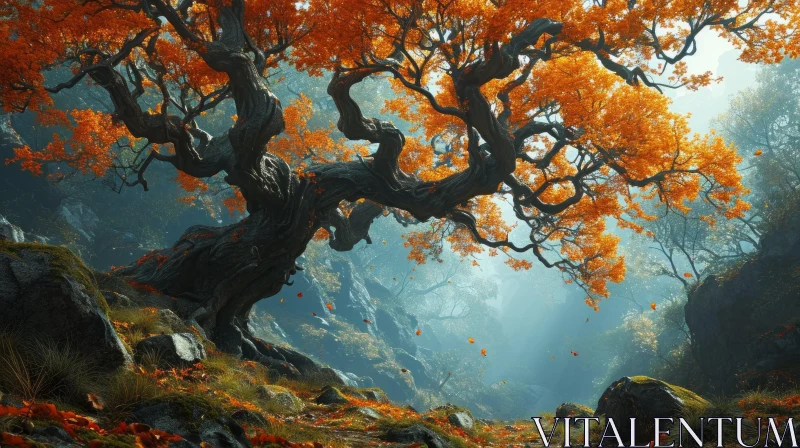 Majestic Forest in Fall: A Captivating Landscape AI Image