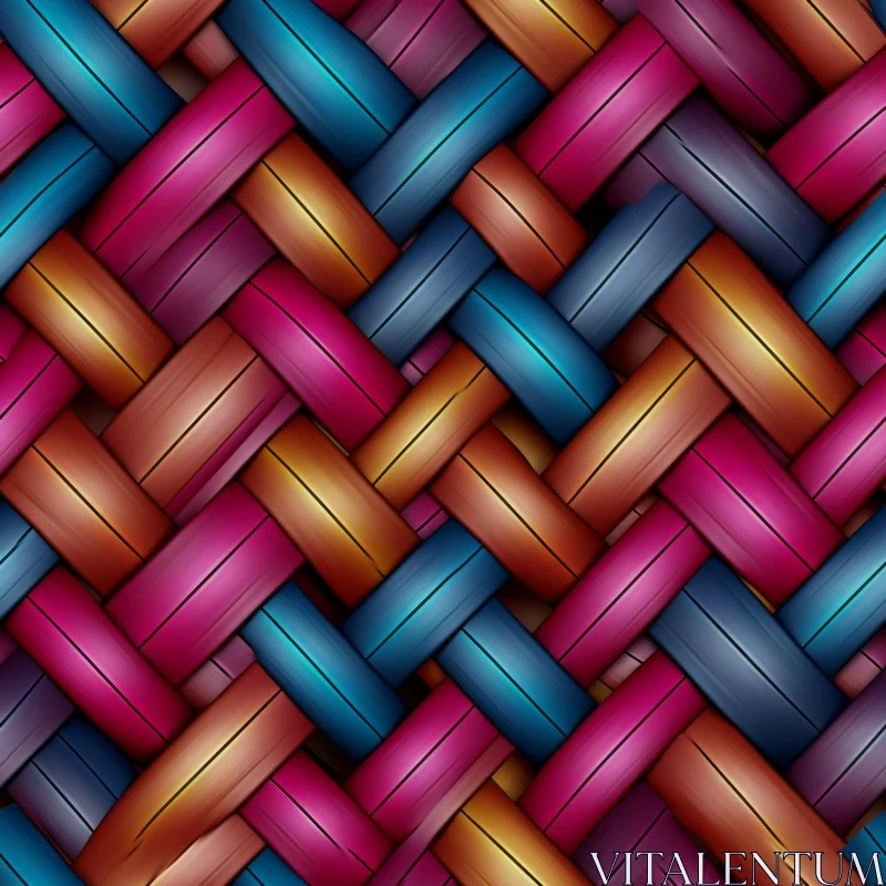 Colorful Basket Weave Seamless Pattern AI Image