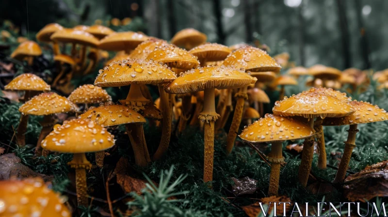 Enchanting Forest Mushrooms: A Delight After the Rain AI Image