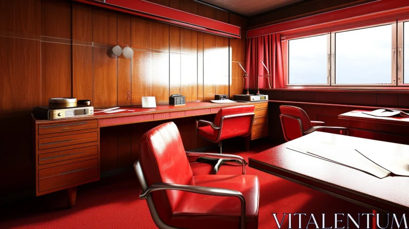 Retro Office Interior: Luxury and Sophistication AI Image