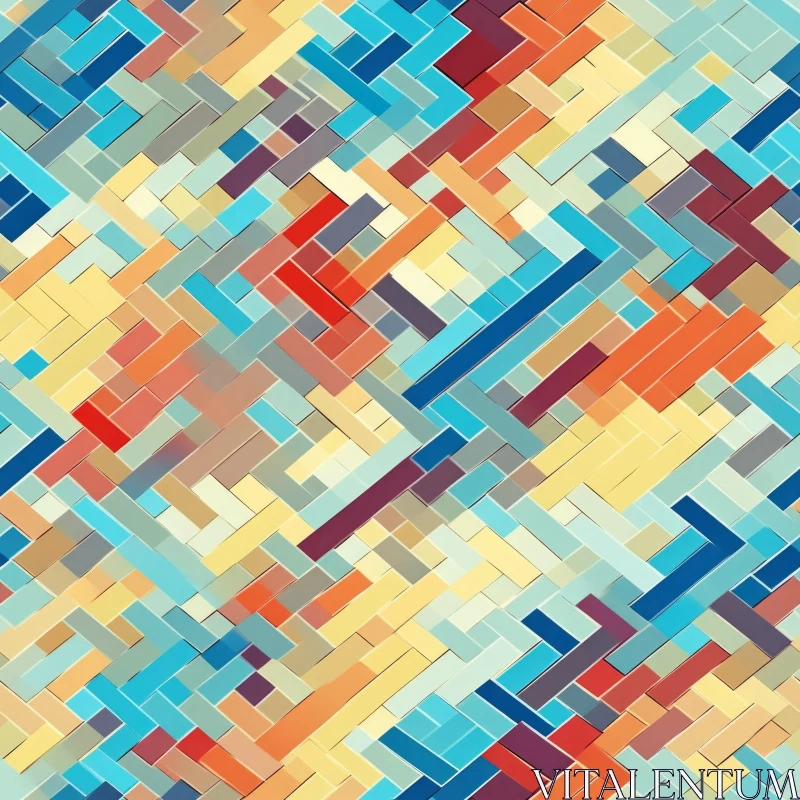 Blue and Orange Geometric Pattern Design AI Image