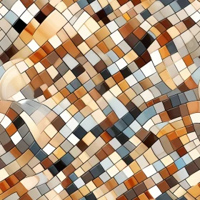 Classic Mosaic Grid Pattern in Brown, Orange, Gray
