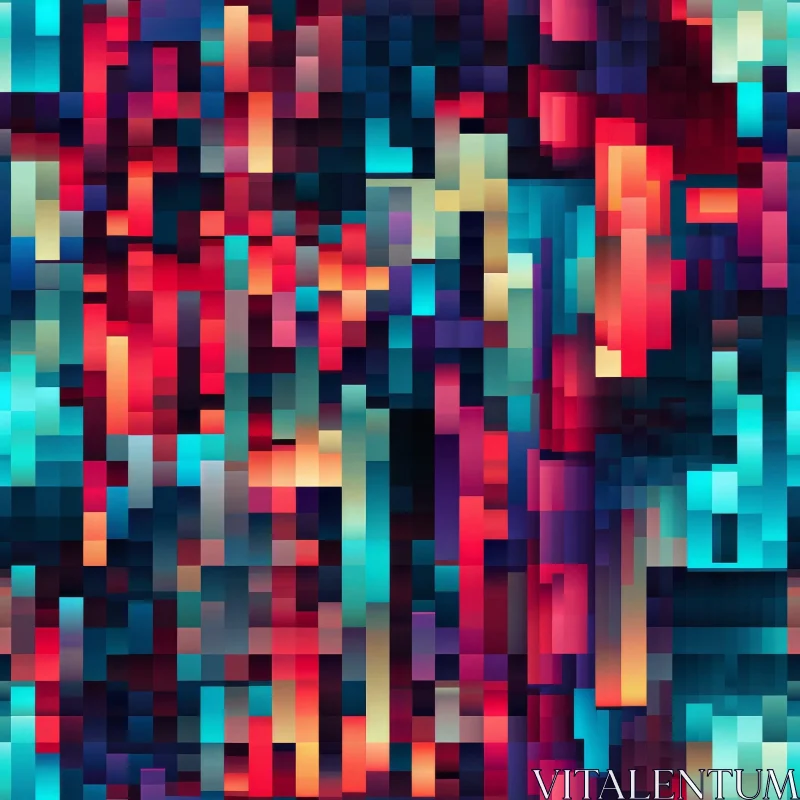Pixelated Mosaic with Bright Colors AI Image