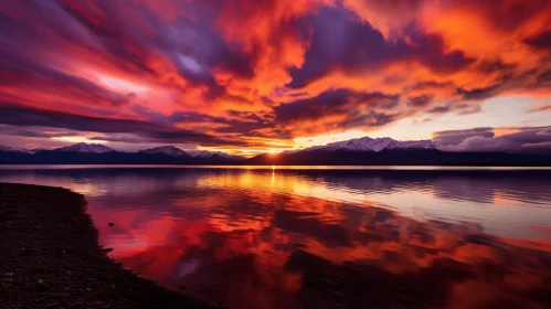 Captivating Red Sunset: Vibrant Colorscape and Time-Lapse Photography