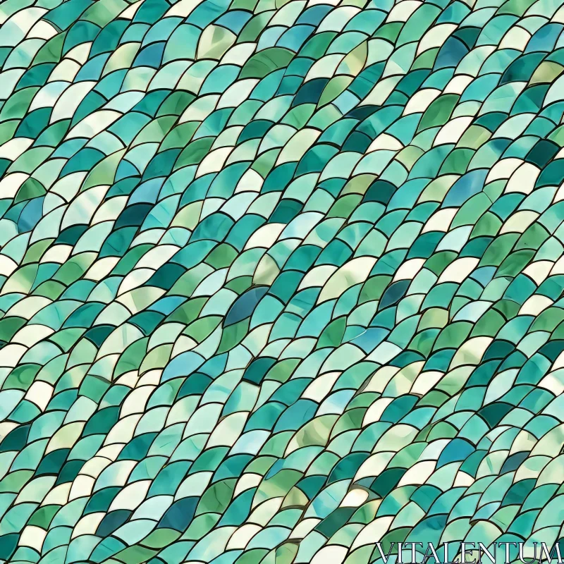Enchanting Fish Scale Pattern in Green and Blue AI Image