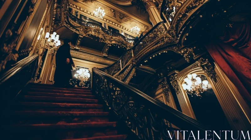 Exquisite Grand Staircase in a Theater - Captivating Architecture AI Image