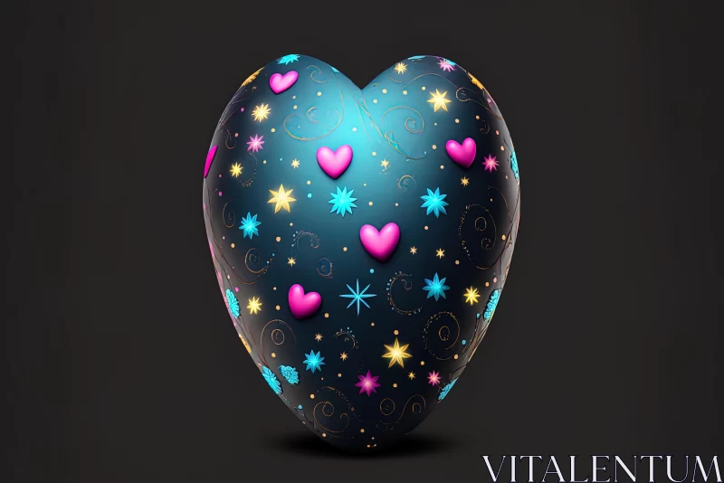 Luminous Stars and Hearts: Romantic Chiaroscuro Art AI Image