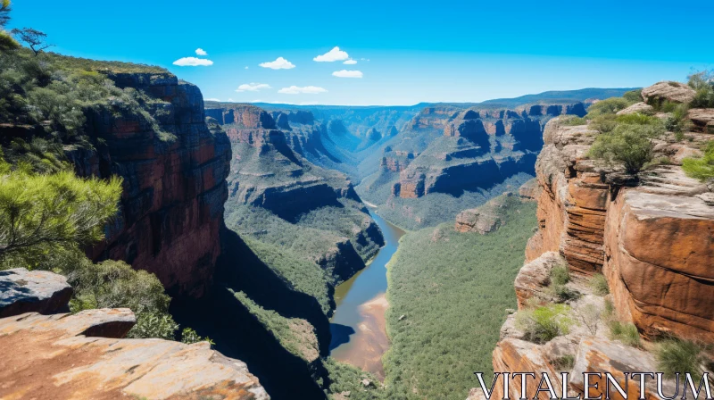Captivating River on Cliff: Monumental Vistas and Unreal Landscapes AI Image