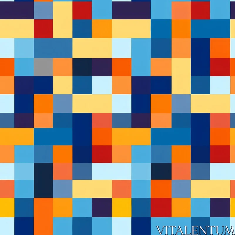 Colorful Pixelated Geometric Pattern for Background or Texture AI Image