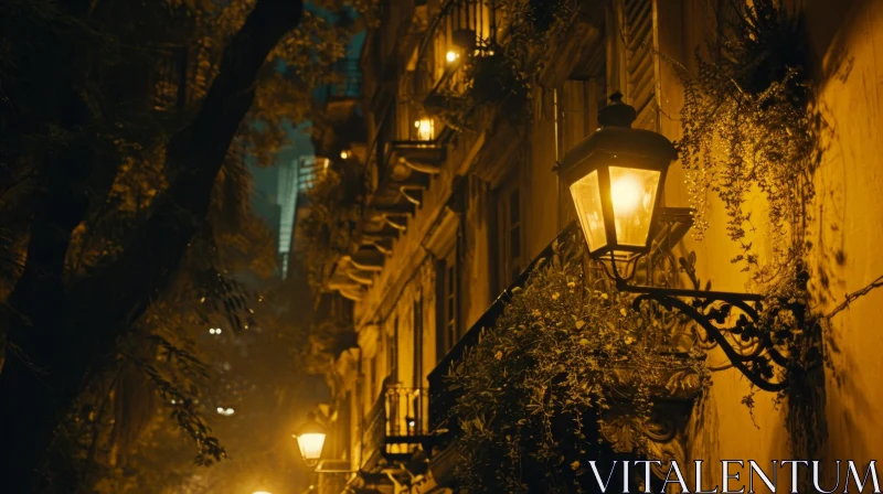 Enigmatic Night: Barcelona Street Photography AI Image