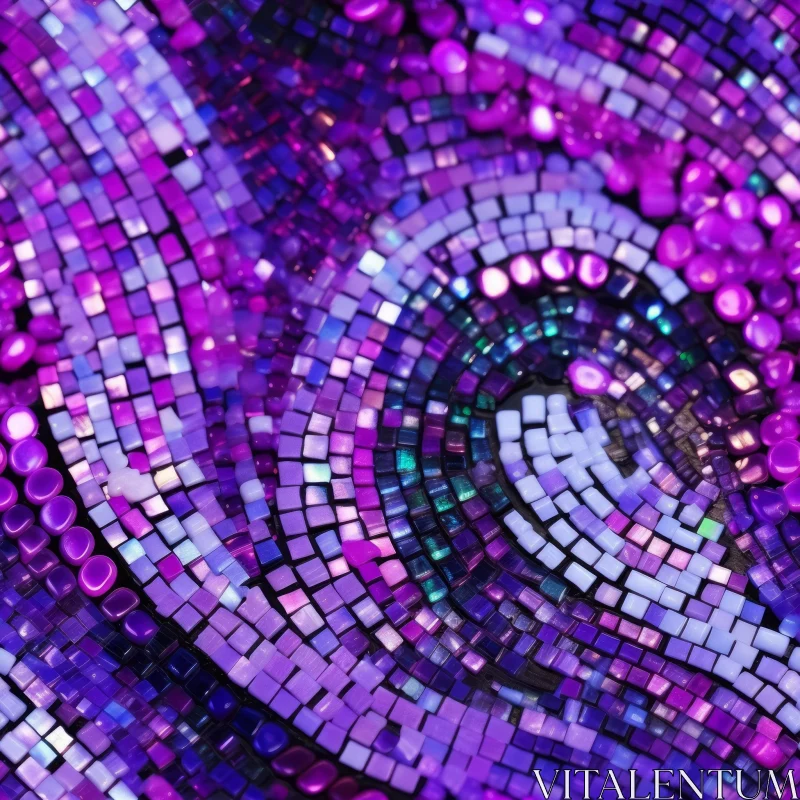 Purple Mosaic Close-Up Art AI Image