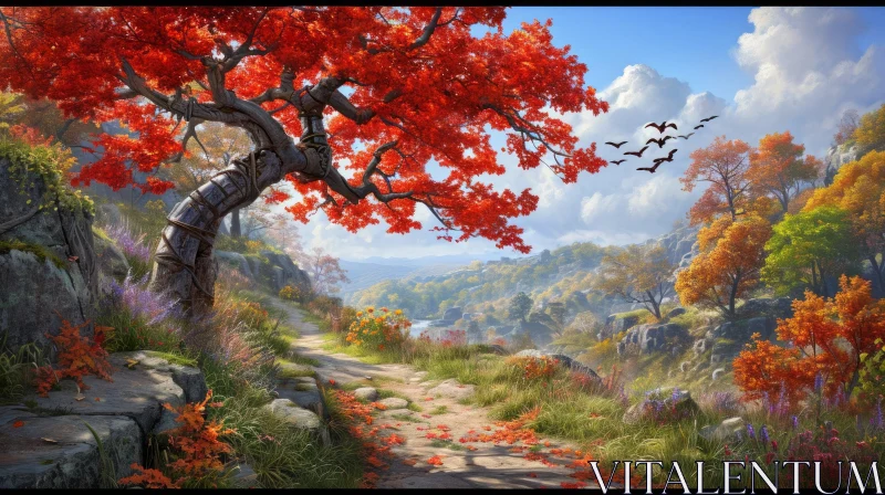 Captivating Autumn Forest Landscape - Serene Nature Scene AI Image