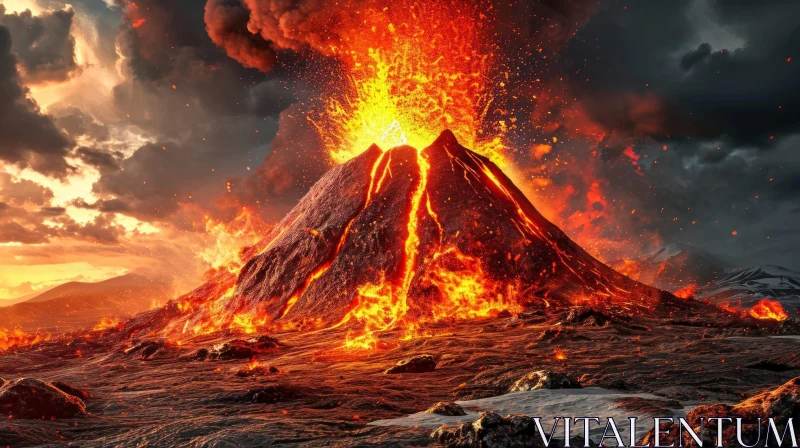 Captivating Volcano Eruption: A Spectacular Display of Nature's Power AI Image