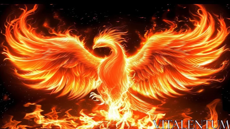 Phoenix Rising from the Ashes - A Symbol of Hope and Renewal AI Image