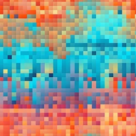 Pixelated Mosaic of Warm Colors - Background Texture