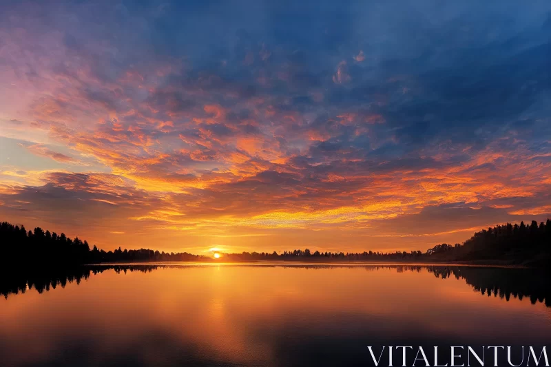 Captivating Sunrise over Calm Waters | Vibrant Colors of Nature AI Image